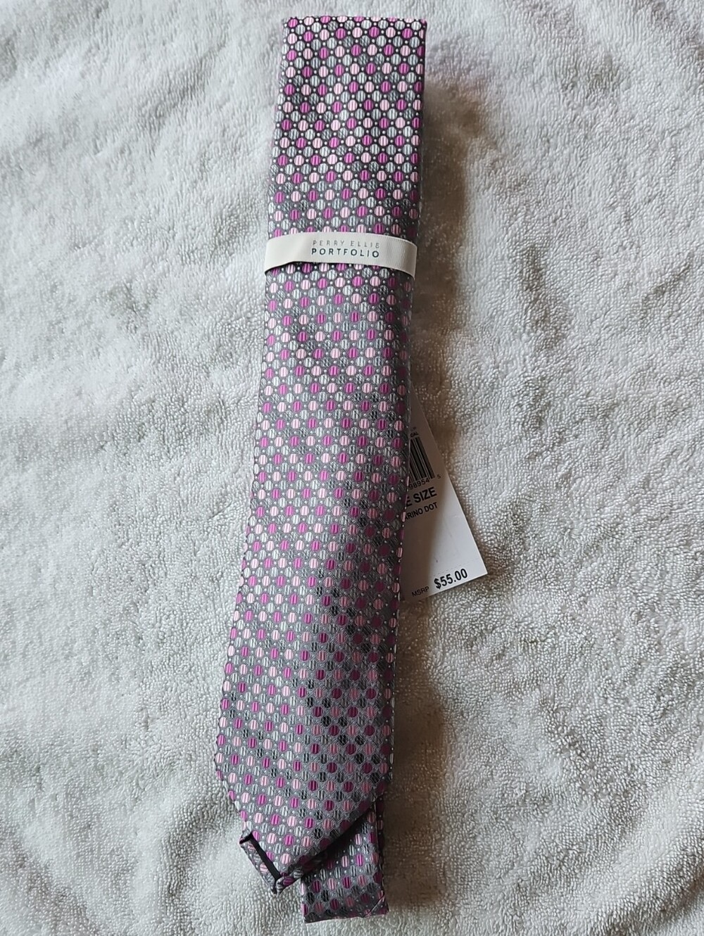 Pink and Gray Geometric Tie